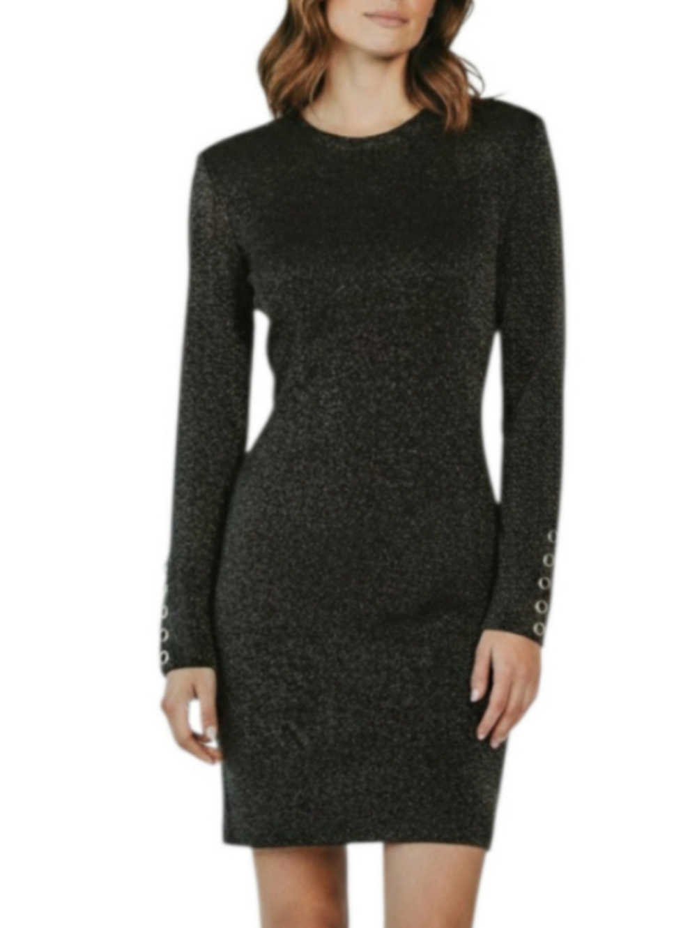 VERONICA BEARD Sharon Sheath Cocktail Dress Size XS Black Liquid Metal Shimmer